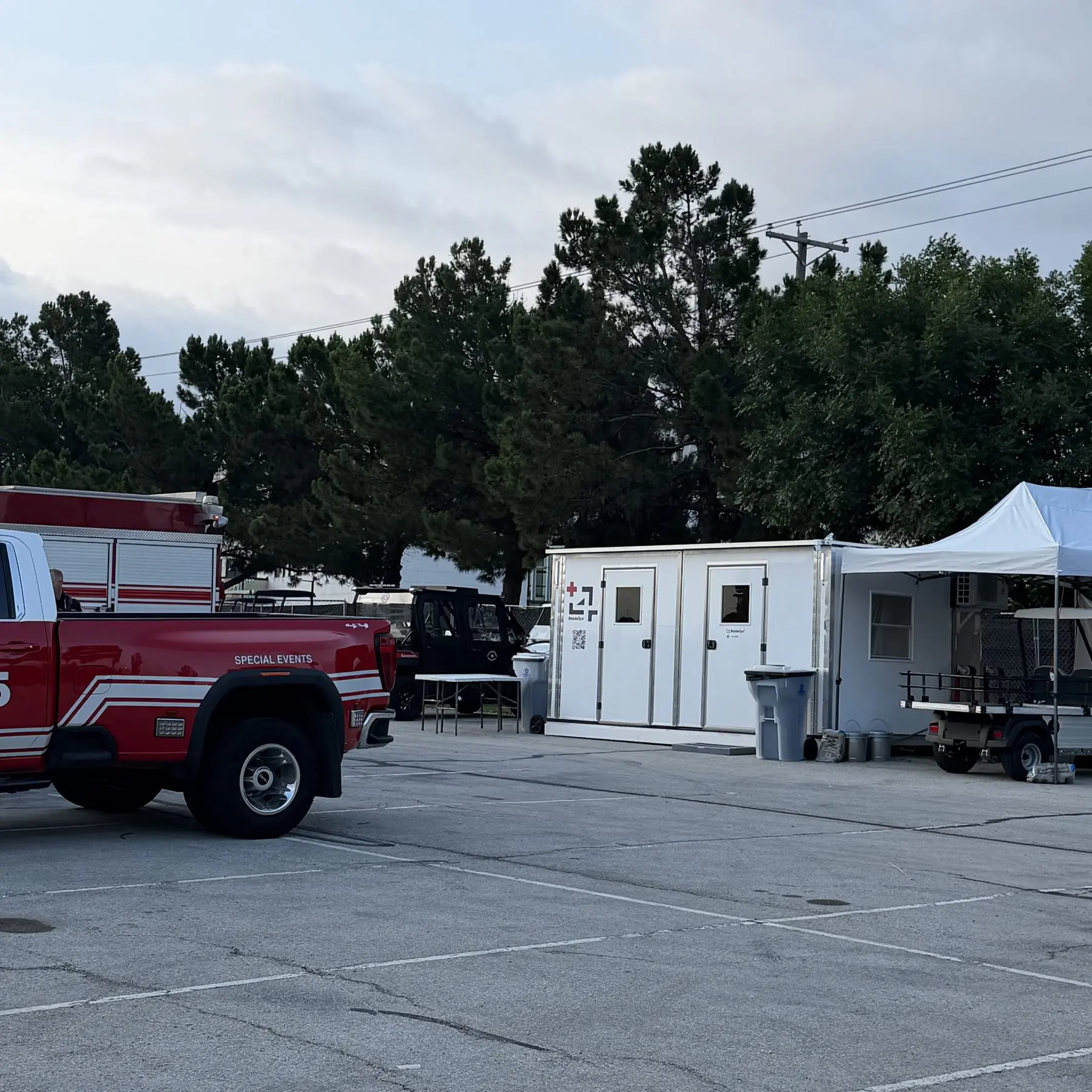 MobileOp4 unit with a Special Events fire engine on site