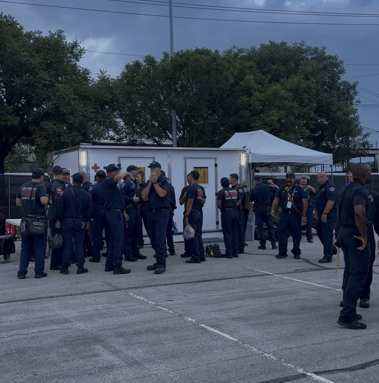 Arlington Fire Department around a MobileOp4 command post at the 2026 World Cup